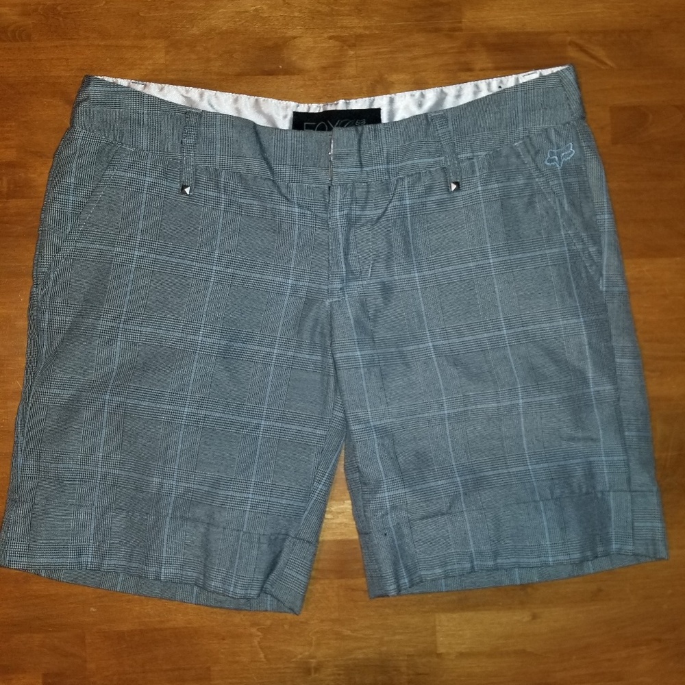 Fox Girls Shorts Grey Plaid Juniors Size 3